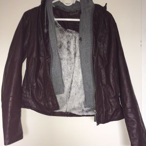 Brown/purple leather jacket. Size S